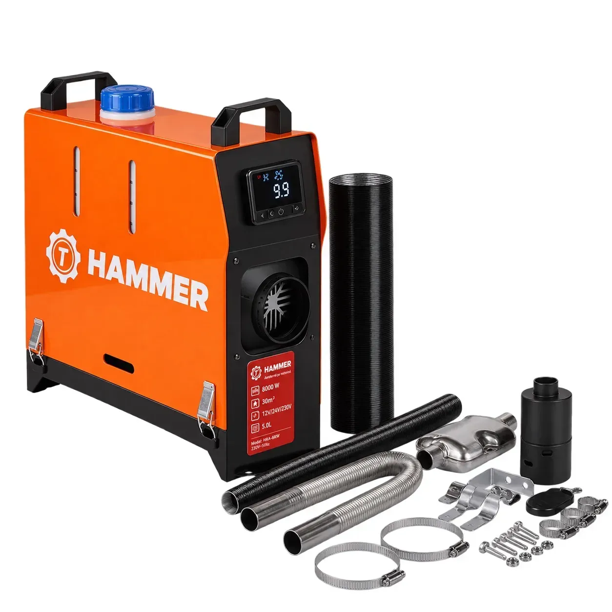 Incalzitor pe motorina 12V/24V/220V 8 kW Hammer HADV-8